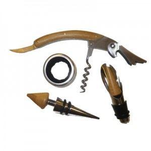 Coffret sommelier en bambou + 4 accessoires