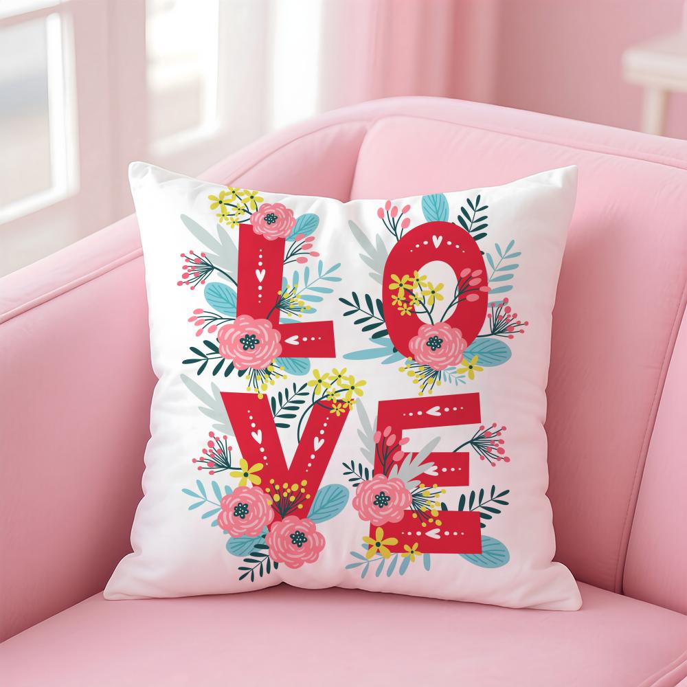 Creative Love Pattern Romantic Modern Art Cushion Cover Pillow Case Soft Skin Friendly Fabric Concealed Zipper