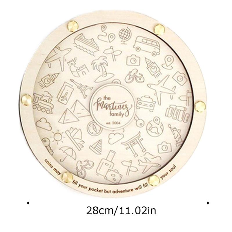 Wooden Piggy Bank Commemorative Coin Storage Can Gift for Travel Enthusiasts Coin Storage Box