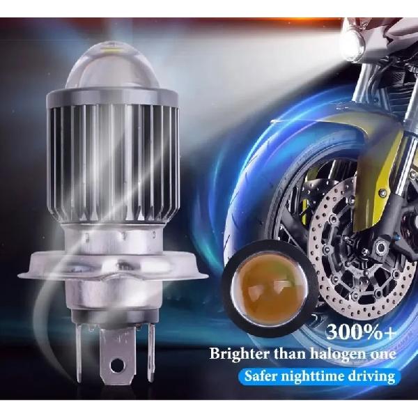 1pc H4 H6 BA20D LED Motorcycle Headlight Bulb Moto Spotlights CSP Lens White Yellow Hi Lo Lamp Scooter Accessories Fog Lights
