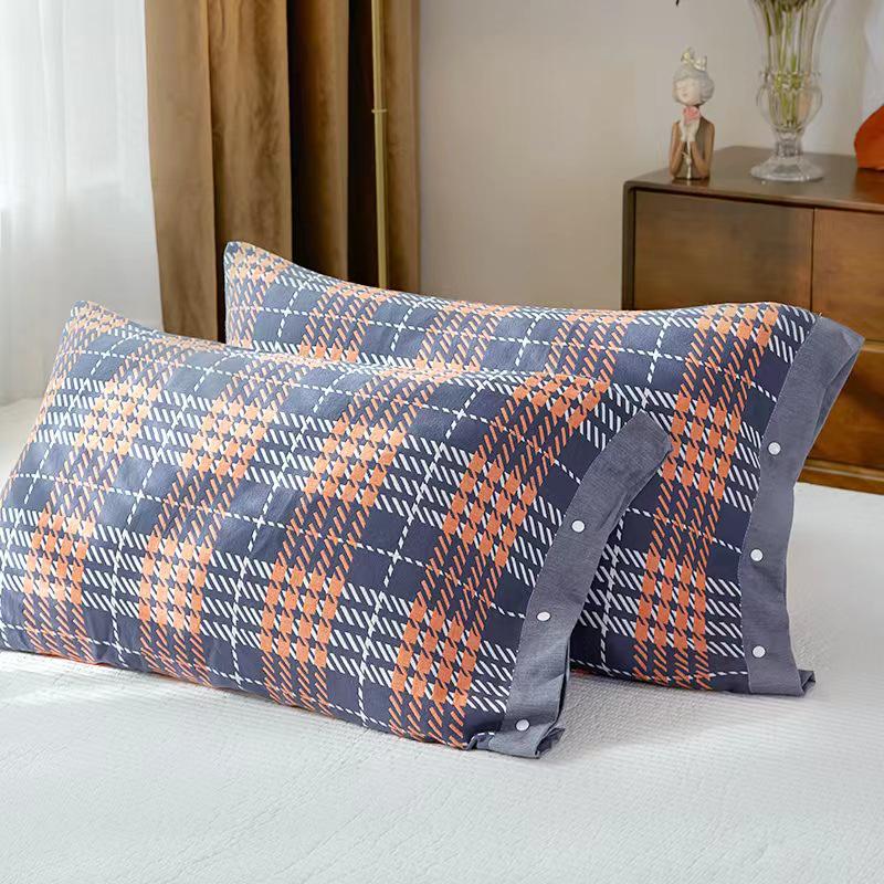 Pure Cotton Gauze Pillowcase with Snap Buttons, Summer Full Wrap, 40x60cm Latex or 48x74 Pillow Size. Single Pack.