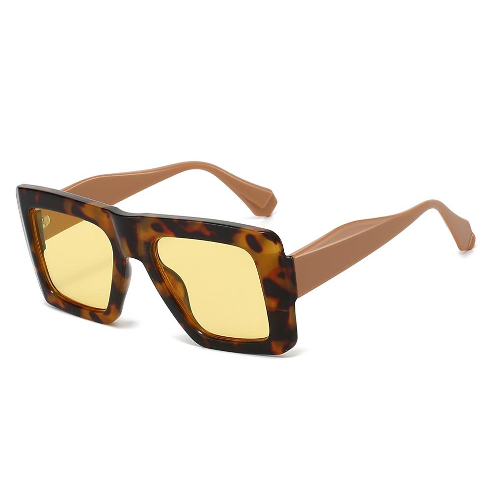 New Retro Oversized Square Sunglasses Women Fashion Leopard Gradient Shades UV400 Men Punk Sun Glasses