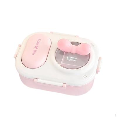 Boîte à déjeuner à 3 compartiments Bento étanche réutilisable portable mignon pour enfants adultes boîte à lunch