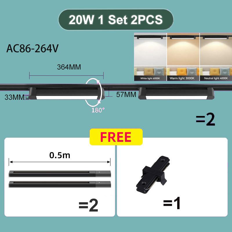 Set Led Magnetic Track Light 110v 220v Track Lamp10W 20W 30W 40W Track Spotlight Lighting Fixture for Home Room Clothing Store