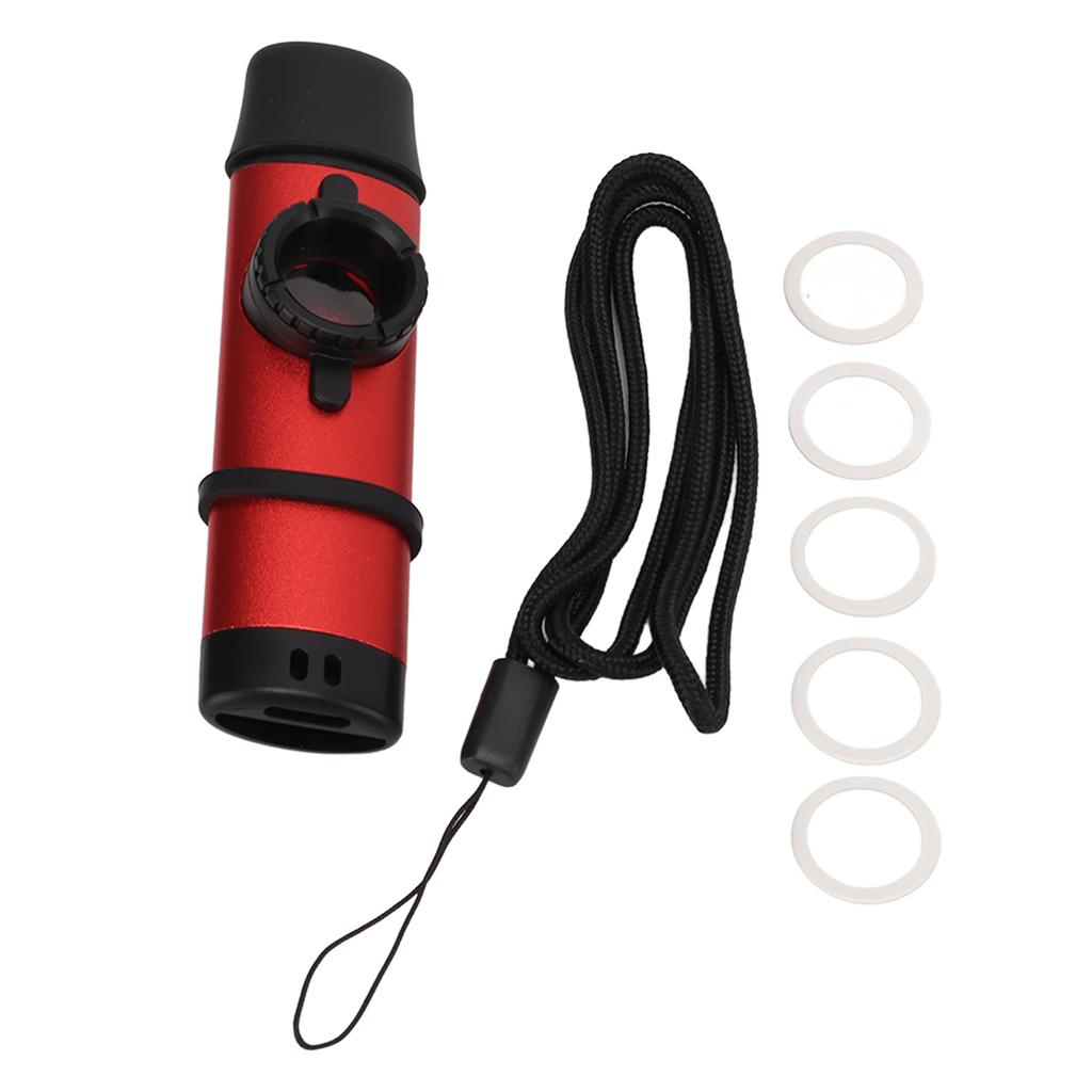 Metall Kazoo Mundstück aus Harz Einstellbare Dichtigkeit Blasinstrument mit Flötenmembranen Rot