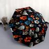 1pc Ghosts & Flowers Pattern Beautiful Looking Automatic Folding Umbrella, 3 Folding, 8 Iron Frame Design, Durable and Suitable for Travel and Da
