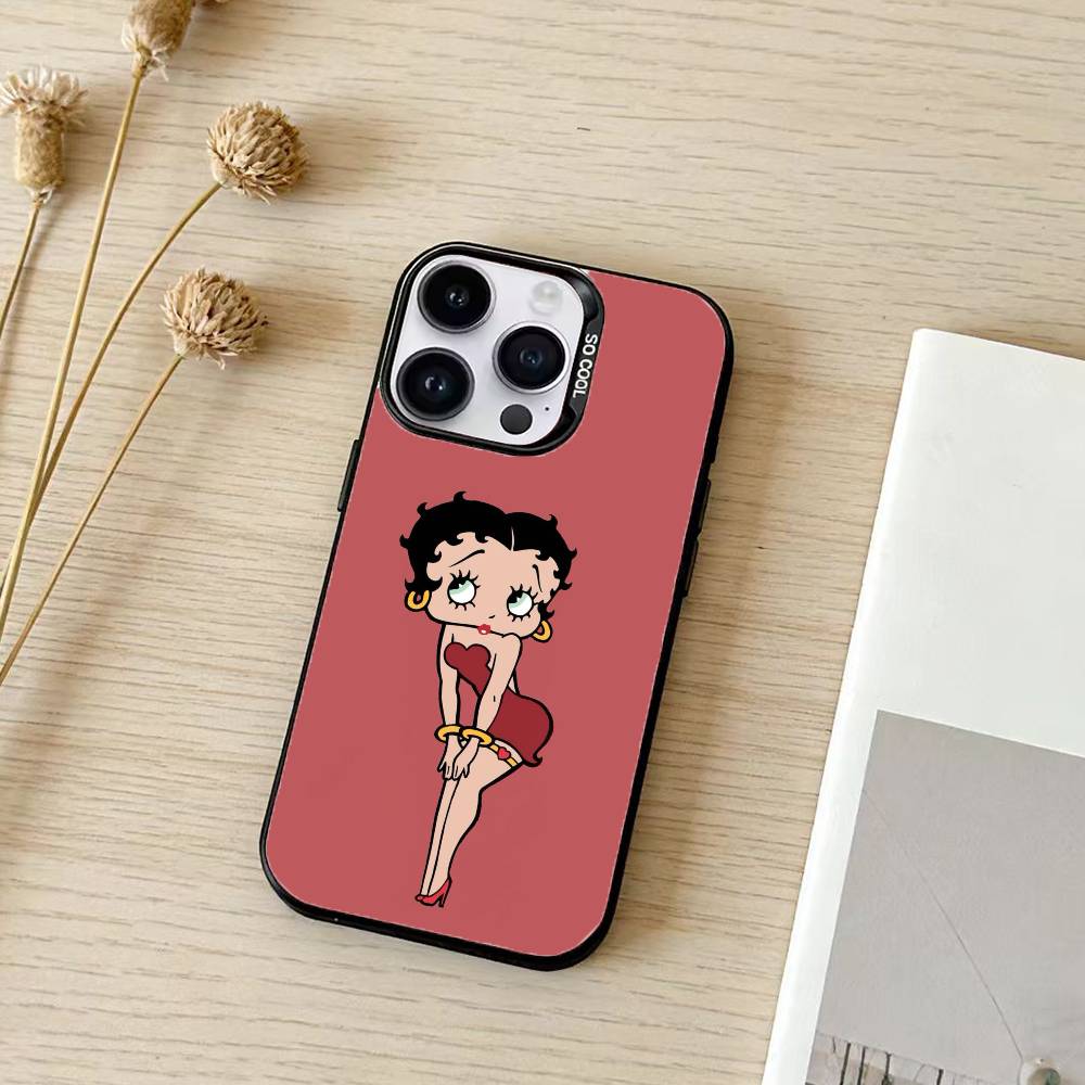 Betty HOT Boop Phone Case Color Silver Shell For IPhone 17 16 15 14 13 12 11 Pro Max Plus
