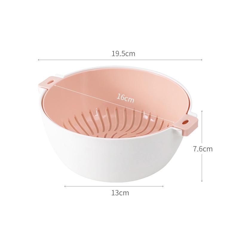 Double-Layer Plastic Drain Basket: Multi-Use Kitchen & Living Room Bowl for Washing Vegetables and Serving Fruit.