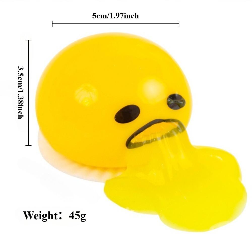 2pcs Funny Vomiting Egg Yolk Stress Ball - Squeeze Toy for Anxiety Relief, Squishy Fidget Sensory Toy for Kids & Adults Gag Gift