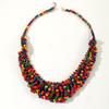Bohemian African Colored Wooden Bead Hand Woven Beaded Statement Necklace For Women Daily Party Accessories