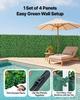 Artificial Plant Wall, 4 PCS 61 x 243.8 cm Artificial Boxwood Panels, Sun Protection Greenery Backdrop Privacy Hedge Fence, Fake Grass Screen for