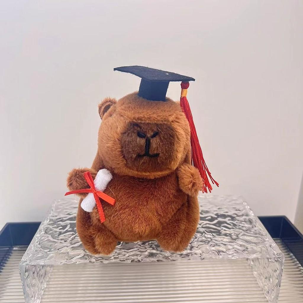 Adorable Plush Capybara Doll Keychain With Colorful Hoodie Perfect For Gifts