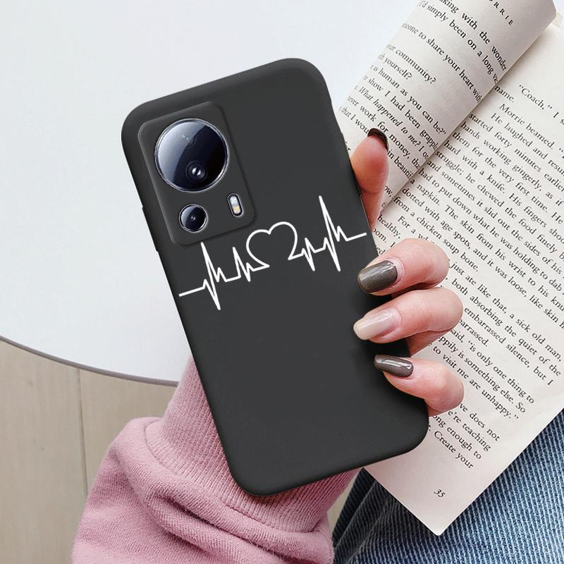 For Xiaomi 13 Lite Phone Case Cute Fashion Heart Flowers Soft Silicone Bumper Cover For Xiaomi13 Lite Fundas Shell Cartoon Gifts