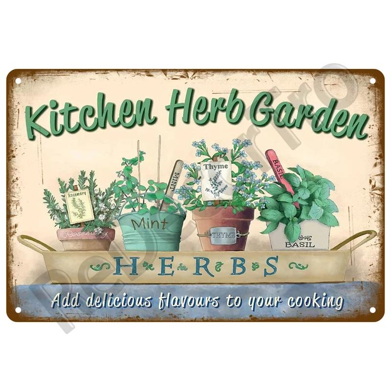 Retro Sign Home For Garden Outdoor Gardening Flowers Vintage Metal Sign Funny Plants Wall Decor Home Sweet Tin Sign Farm Birds