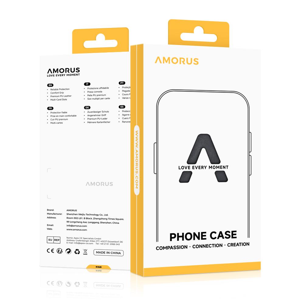 AMORUS For iPhone 12 Pro/12 Case Soft TPU Hard PC Back Shockproof Phone Cover