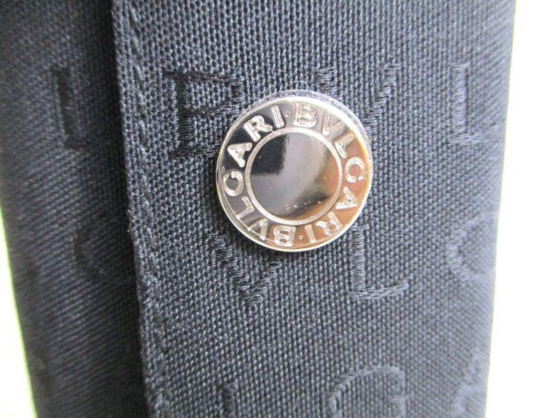 Authentic BVLGARI Black Canvas Leather Logo Mania 6 Pics Key Cases #9642  Refurbished