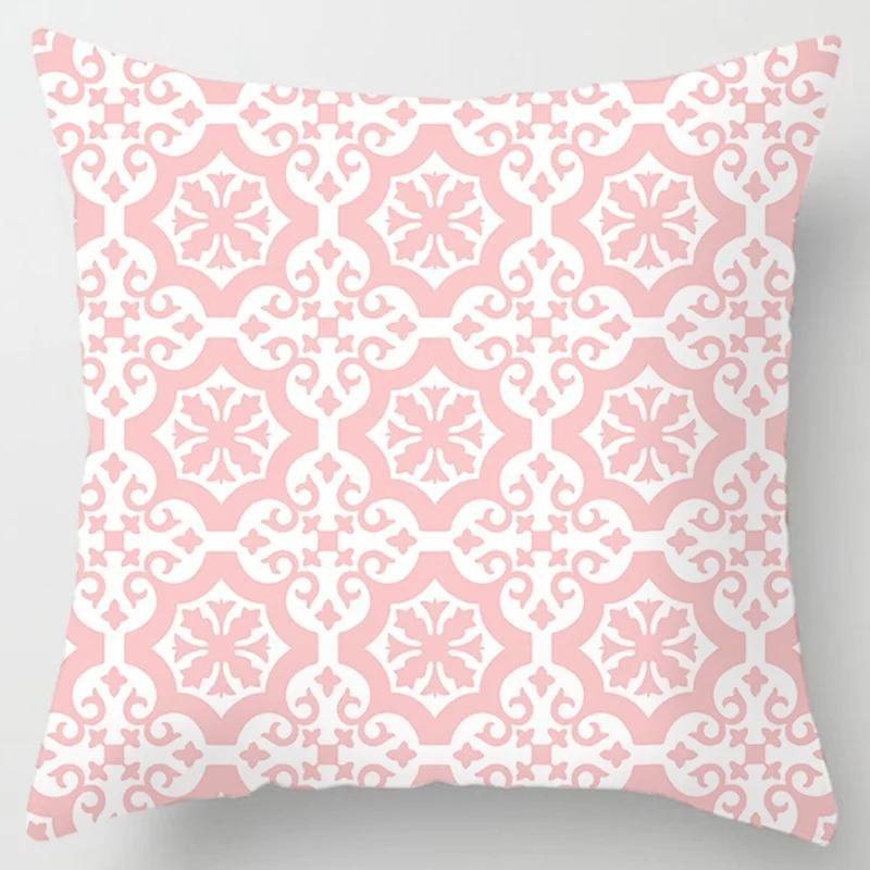 Pink Print Decorative Pillowcase Living Room Office Ornaments Home Pillowcase