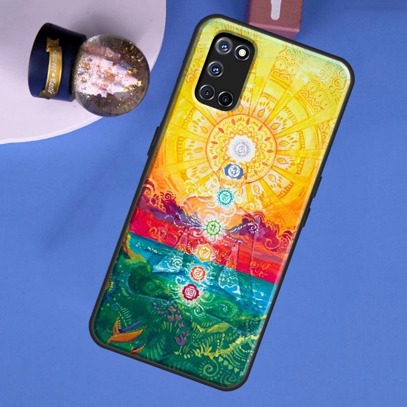 Mandala Chakra Yoga Phone Case For Oppo A40 A60 A80 A16 A76 A96 A91 A15 A17 A57S A18 A38 A58 A78 A98 A74 A94 A54
