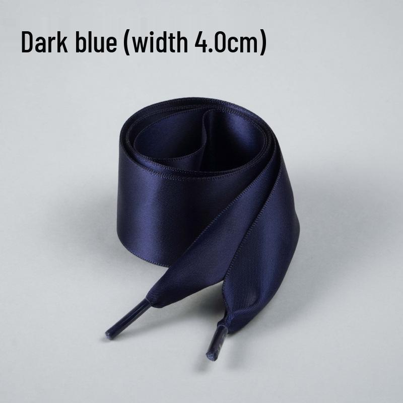 Silk Ballet Style Wide Flat Shoelaces with Bow, Suitable for Wide Holes In White or Black