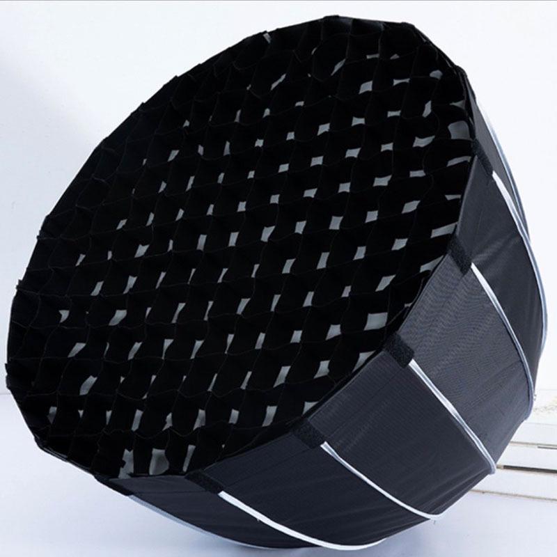 120CM Quick-Release Parabolic Softbox with Bowens Mount and Portable Honeycomb Grid Diffuser.