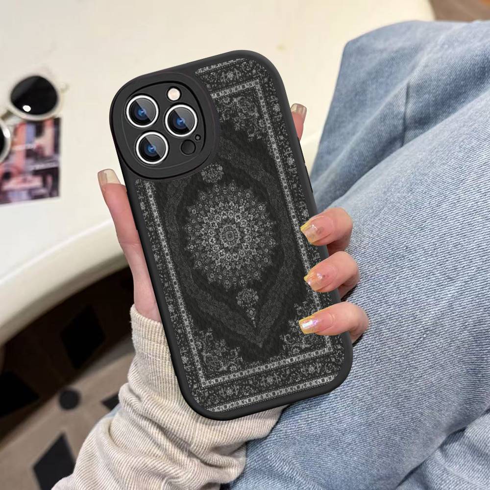 Persian Carpet Floral Pattern Phone Case For IPhone 16 15 14 13 12 11 Pro Max Plus Leather Shockproof Cover