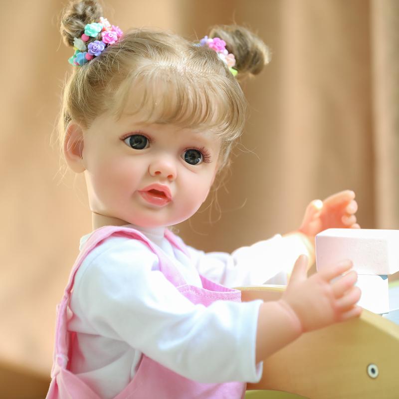 Advanced Painting Detail Reborn Baby Dolls for Girls True To Life 22 Inch Full Silicone Body Bebe Reborn Doll Toddler Betty Realistic Hand Rooted Hair