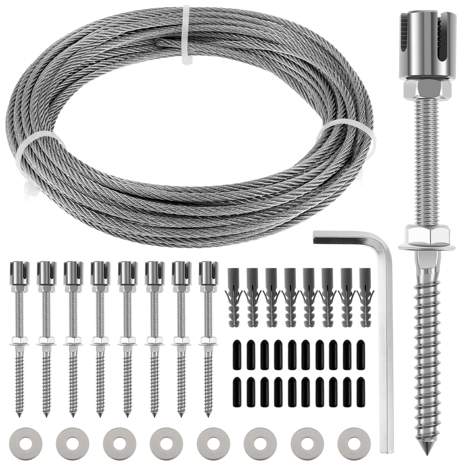 

12/16M Комплект дротяної шпалери Система тросової шпалери з нержавіючої сталі Для рослин, що в ються, ліан та зеленої стіни З кронштейнами
