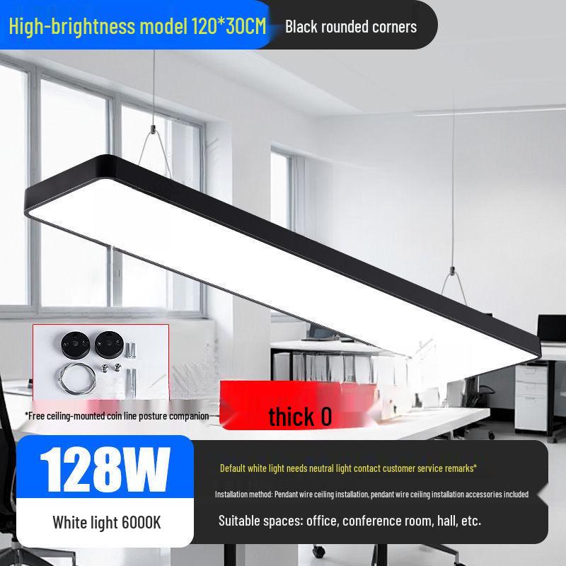 Minimalist Rectangular LED Pendant Light for Barber Shop, Office, or Living Room Ceiling