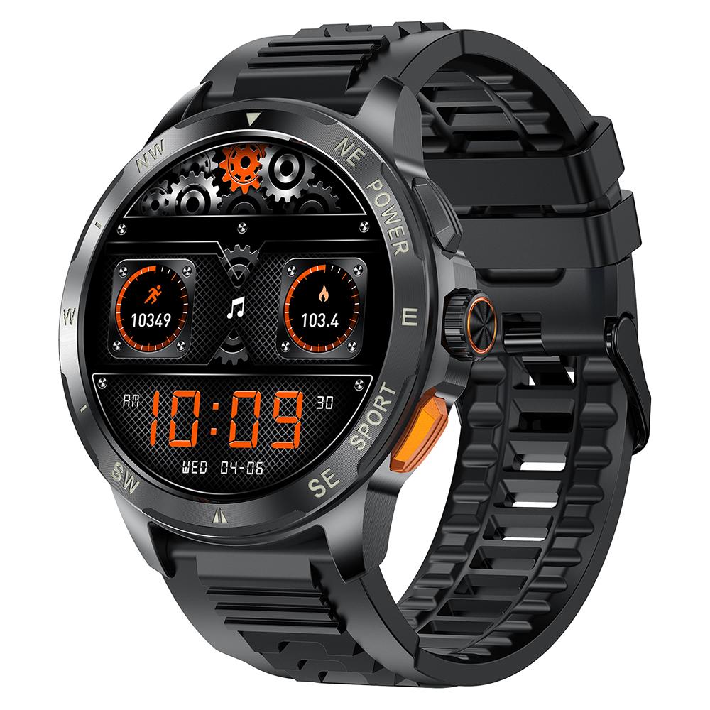 

AK77 силиконовый ремешок 1,43-дюймовый AMOLED смарт-часы мониторинг сна и здоровья Bluetooth совместимые часы для звонков спортивные Black