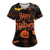Women's V Neck Fashion Casual Halloween Printed Tops Dry-nurse Top