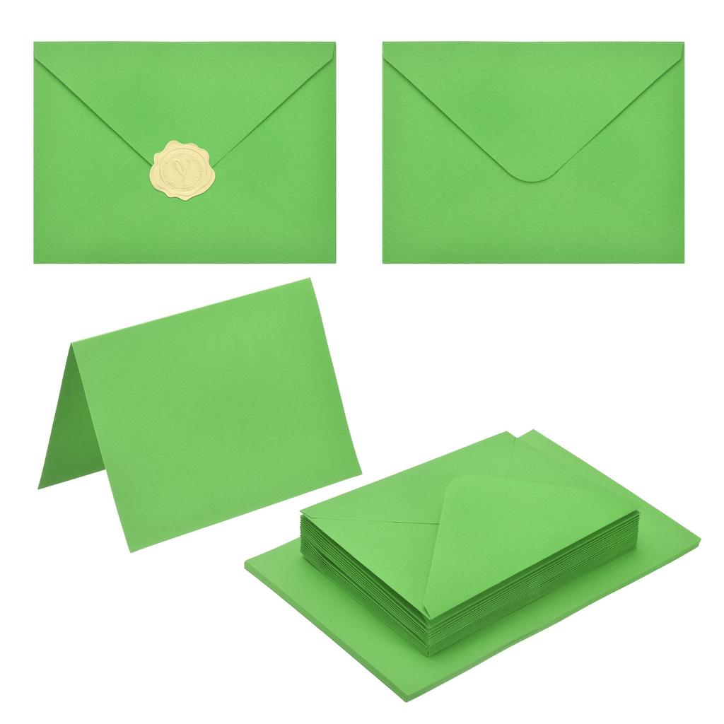 20Sets 4x6 Blank Cards and Envelopes V Flap A6 Envelopes with Cardstock & Gold Stickers for Greeting Cards Wedding Invitations