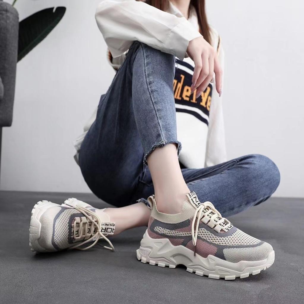 Fashion Limited Stock! Breathable Color - Blocked Chunky Sneakers for Trendy Outfits