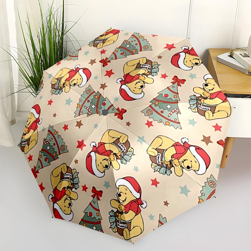 

Winnie and friends Themed Travel Umbrella-8 Ribs Automatic Opening and Closing, Portable Folding Design, Compact and Stylish Umbrella Suitab