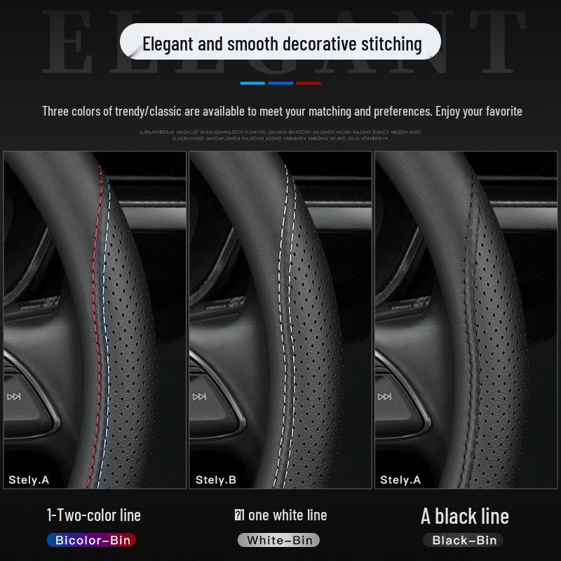 Leather Steering Wheel Cover for Range Rover Sport, Discovery, Freelander, Aurora