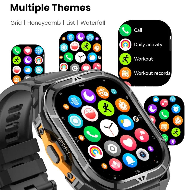 2025 Nové chytré hodinky s GPS s duální frekvencí Mužské 1,96palcový HD AMOLED displej Kompas Bluetooth hovory 5ATM Vodotěsné Sportovní chytré hodinky