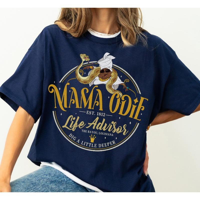 Retro Fun Odie Mom Life Advisor Animal Kingdom Print Fashion WoUnisex TShirt Short Sleeve Loose Fashion Plus Size Top