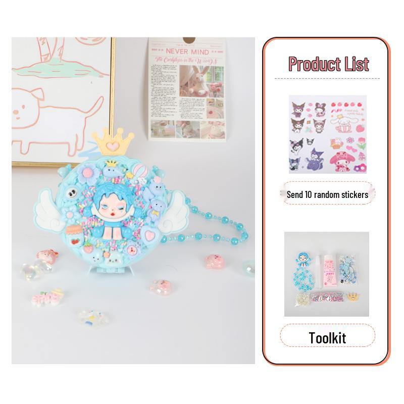 Kids' Handmade Cream PVC Crossbody Bag with Mirror Accessory
