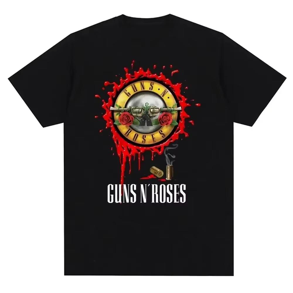 2026 HOT SALE Guns N Roses Graphic Print T Shirt Vintage Rock Band Streetwear Short Sleeve Fashion Crew Neck T Shirt Men Women Tshirt Unisex Tee Top