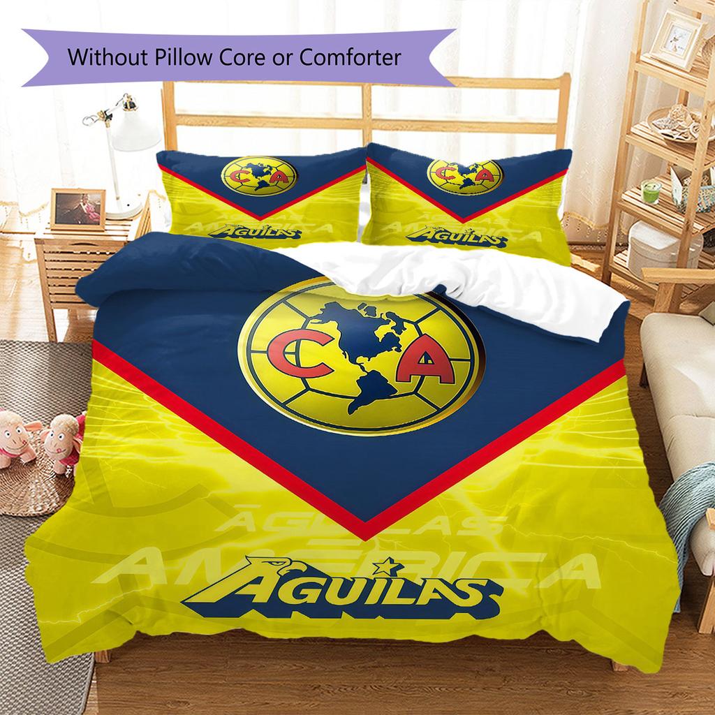 Club America Pattern Bedding,Quilt Set Quilt Cover Pillowcase Home Birthday Gift(1 * Duvet Cover + 2 * Pillowcase, Without Core)