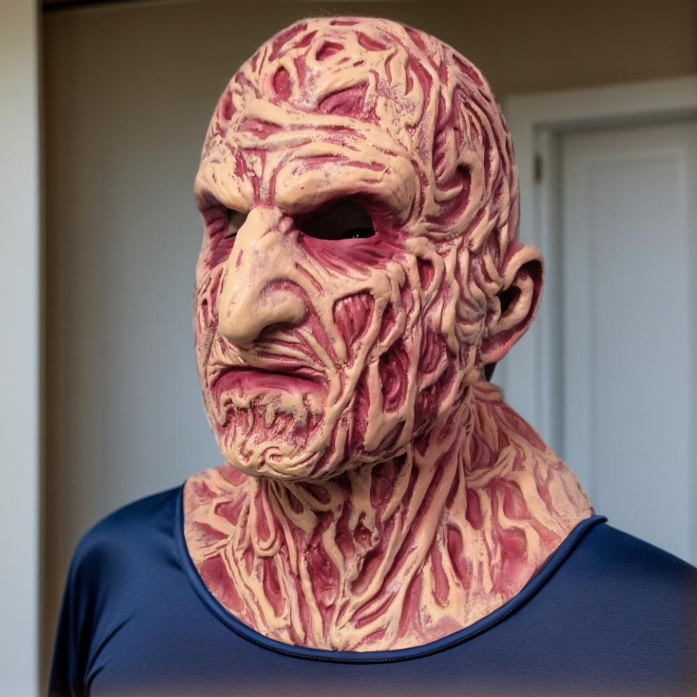 Freddy Latexová Maska Halloween Karneval Cosplay Kostým Hororová Celotvárová Maska Démon Rave Pazúry Rekvizita Maska Mužský Doplnok