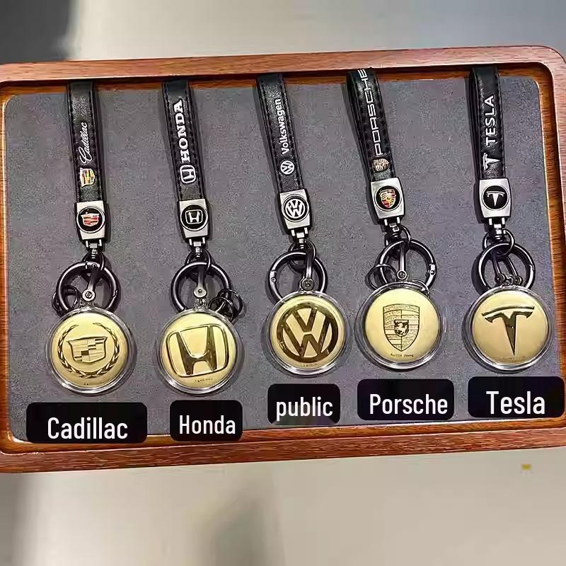 Gold 999 Pure Car Logo Pendant Keychain - New TikTok Trend Father's Day Gift
