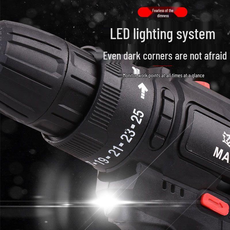 12V Dual-Speed High-Power Handheld Electric Drill & Screwdriver with Lithium Battery and Pistol Grip