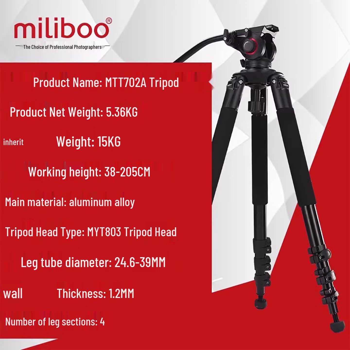 

Mibotie 702A/B Professional Carbon Fiber Camera & Video Tripod with Telephoto Stabilizer