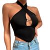 Tank Top Solid Halter Cross Crop Tops Women Summer Adjustable Shoulder Strap Camis Backless Camisole Casual Tube Female Sleeveless Cropped Vest