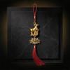 Auspicious Golden Plated Year of Goat Hanging Ornament Red Tassels for Lunar New Year Party Home Decor