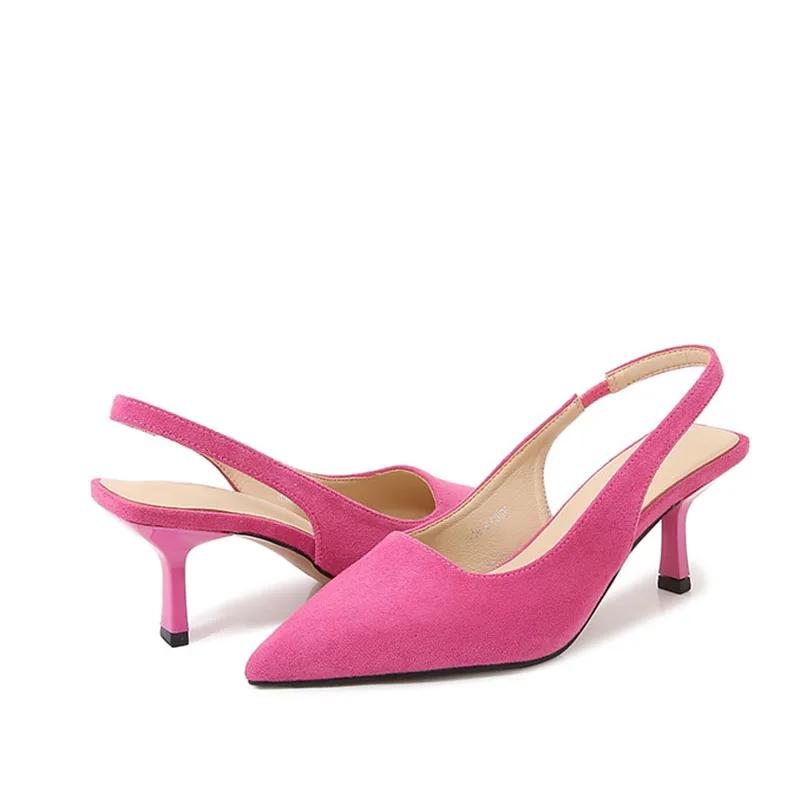 2024 Fashion High Heels Women Party Shoes Brand Ladies Heeled Shoes Women Pumps Thin Heel 6cm Black Pink Red Plus Size 42 D124