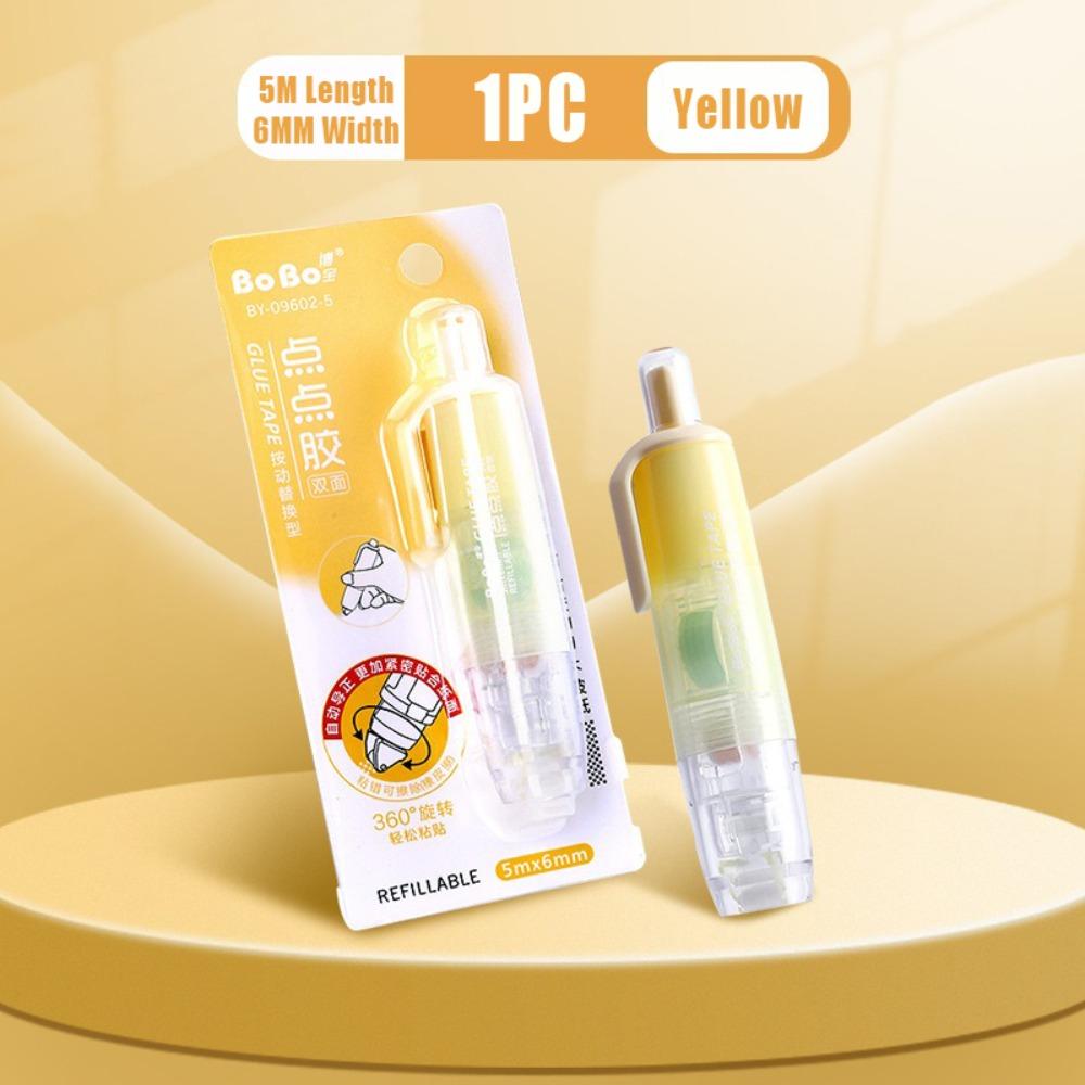 High Quality DIY Scrapbooking Glue Tape Pen Shape Press Type Dot Glue Glue Tape Pen School Office жёлтый
