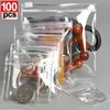 10/100pcs Transparent Thicken PVC Jewelry Package Bags Anti-Oxidation Organizer Display Packaging Storage Self Sealing Pouches