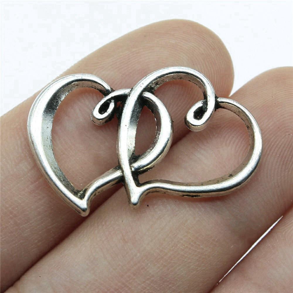 Heart Connectors Love Symbol Antique Bronze Zinc Alloy Jewelry Making DIY Jewelry Making Style Pendant Connectors