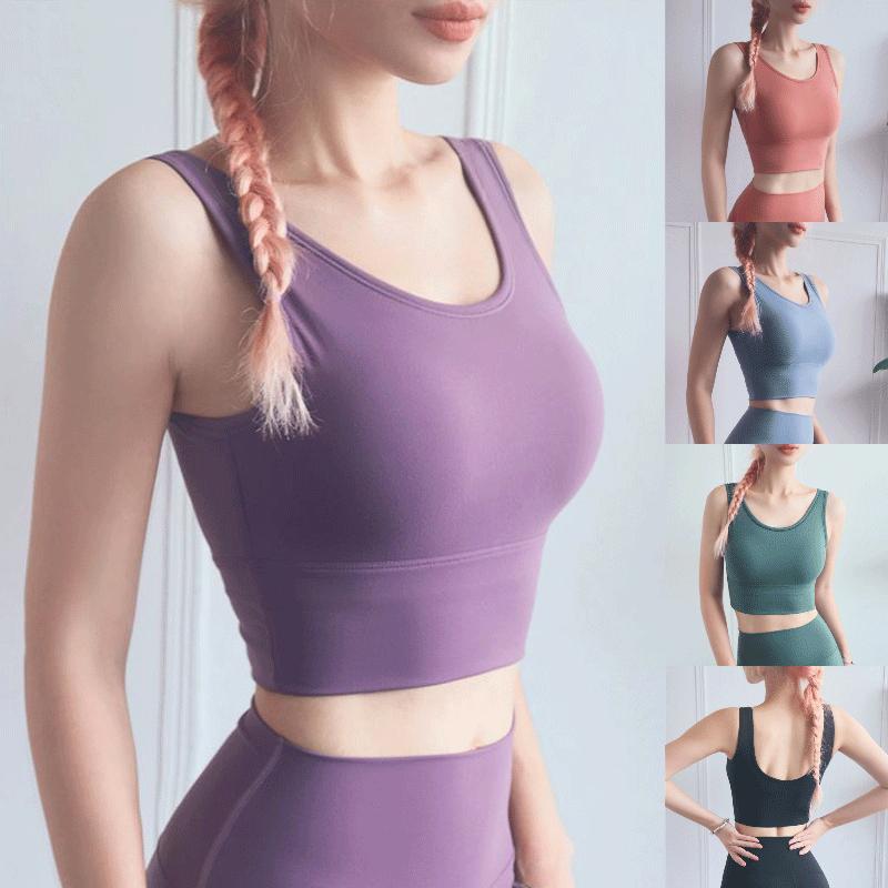 

Женская мода Push Up Спортивный бюстгальтер Без спины Bralette Top Сплошной цвет Без рукавов Танк Топы Фитнес Йога Racerback Кроп Топ Тренажерный зал Бег Тренировочный бюстгальтер
